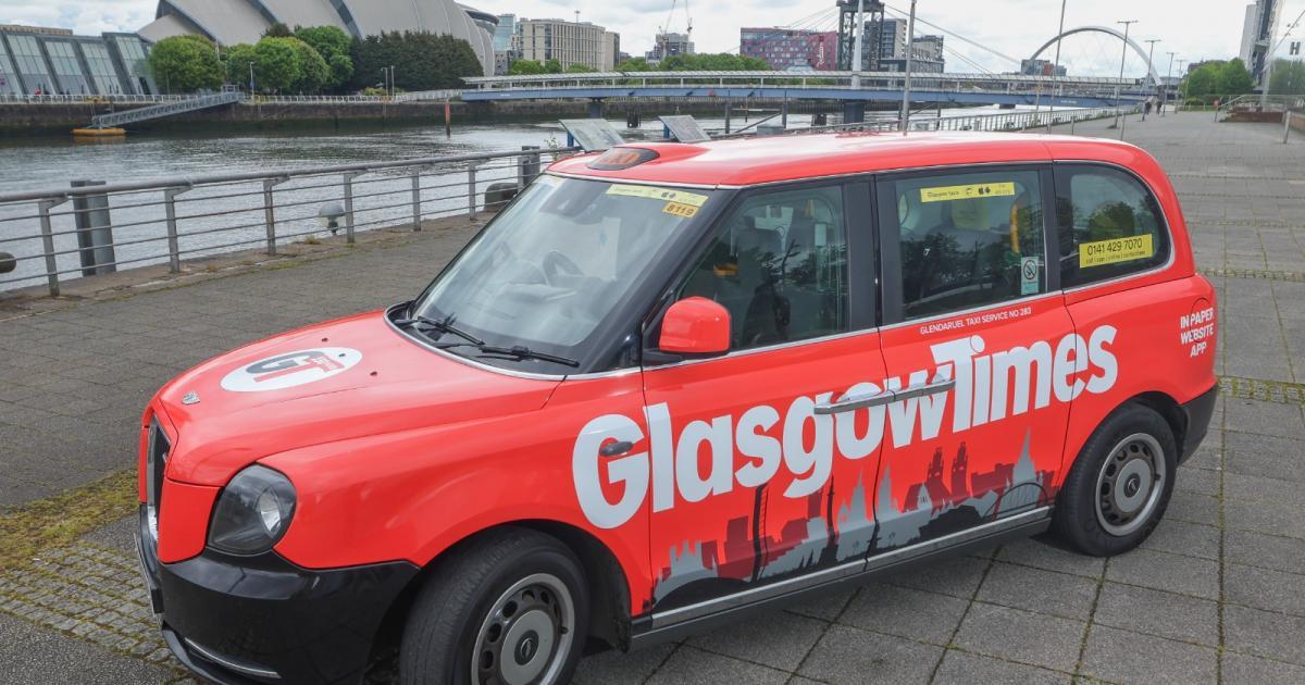 Glasgow Times taxi wrap — Riverside, full vehicle wrap