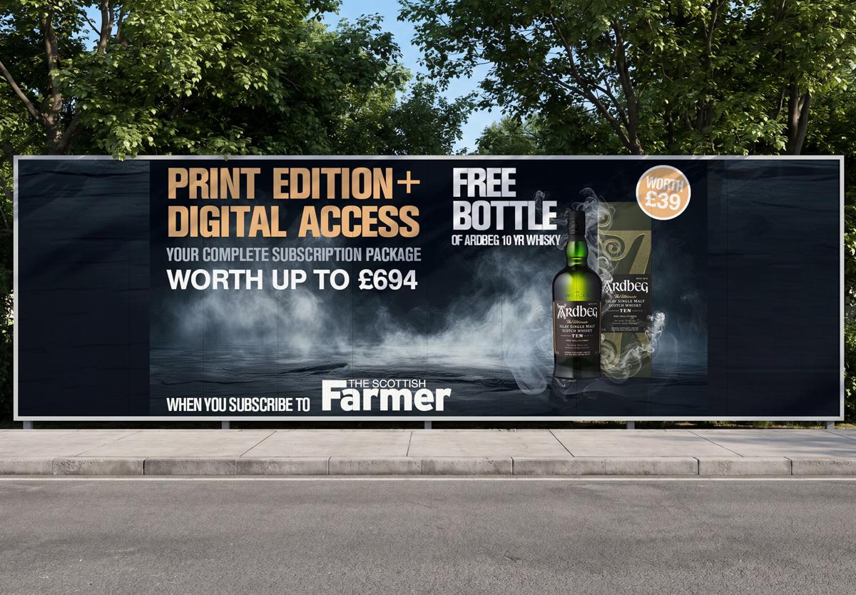 Print edition + digital access billboard at a city-street bus stop