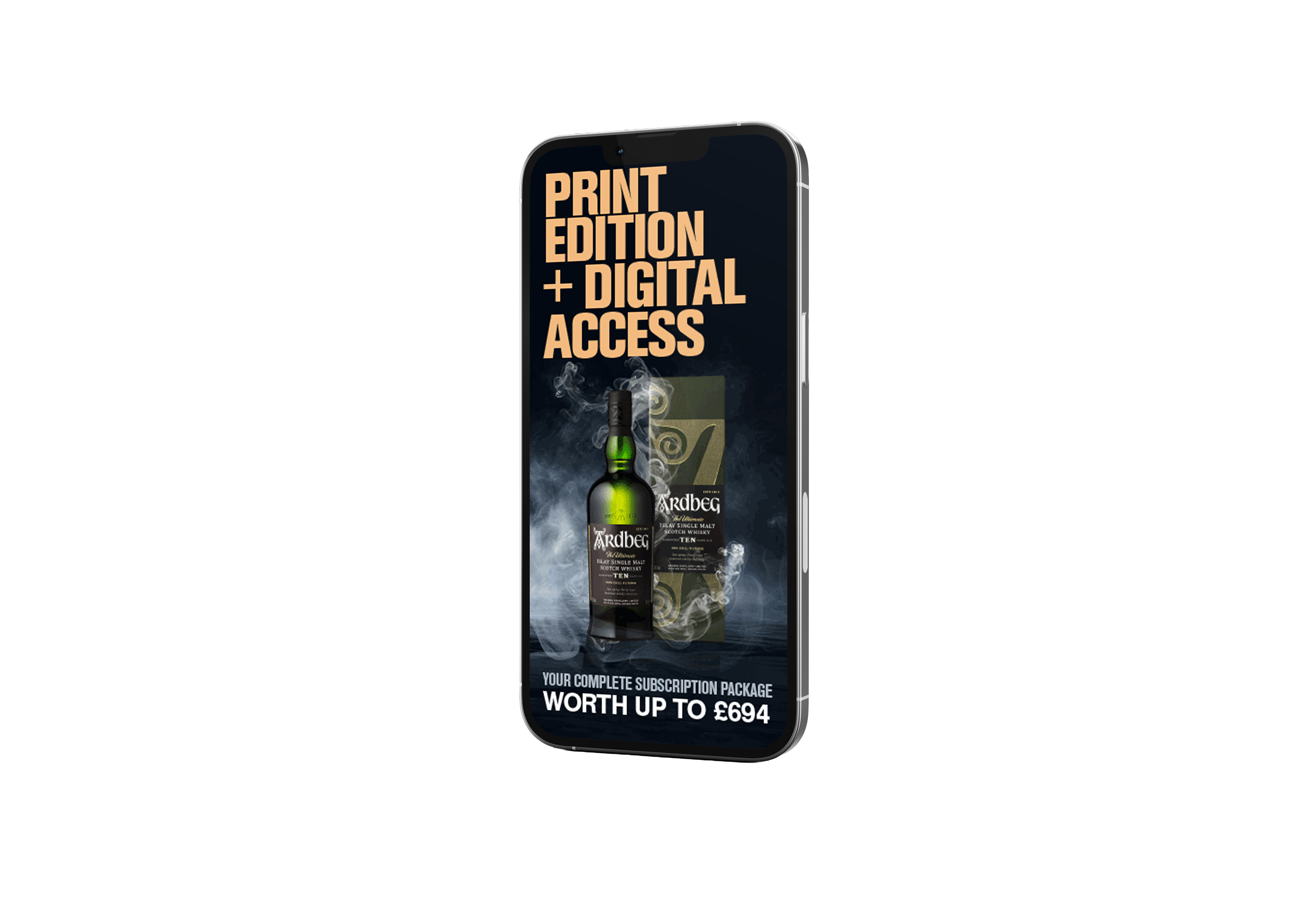 Ardbeg subscription offer — iPhone display